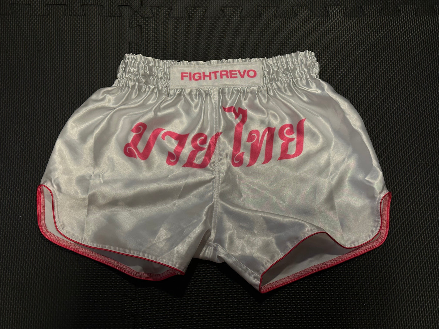 Muay Thai Shorts - White and Pink