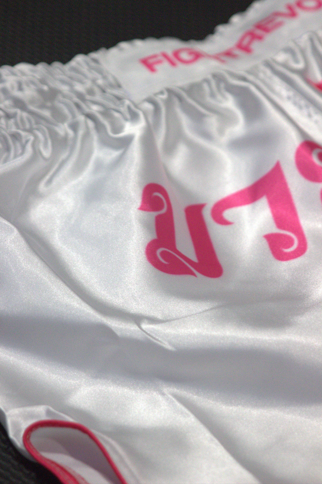 Muay Thai Shorts - White and Pink